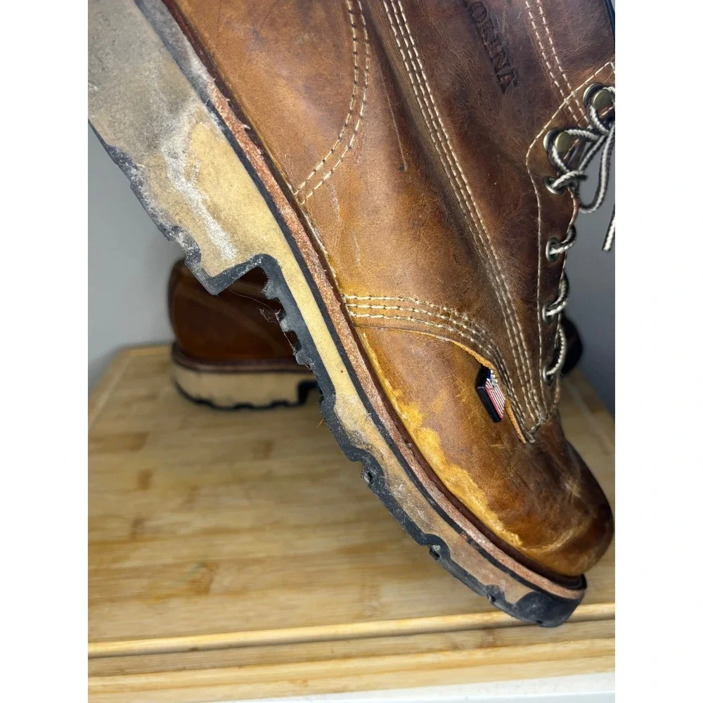 Carolina CA7029 Mens 10.5 2E Brown Leather Work Boots Union Made EH Rated